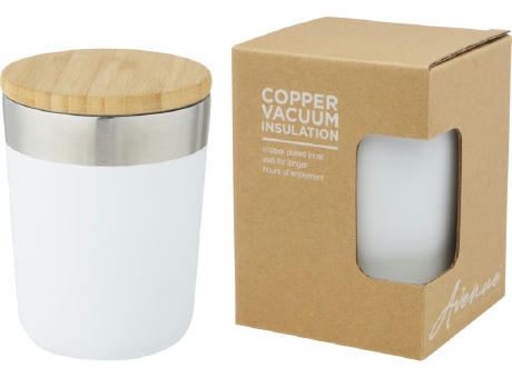 Lagan 330 ml Kupfer-Vakuum Isolierbecher mit Bambusdeckel Werbeartikel