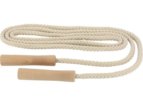 Springseil mit Griffen - Baumwolle natur Werbeartikel
