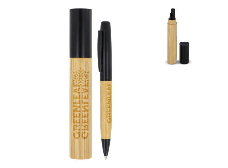 Metallkugelschreiber Bambus in Tube bedrucken