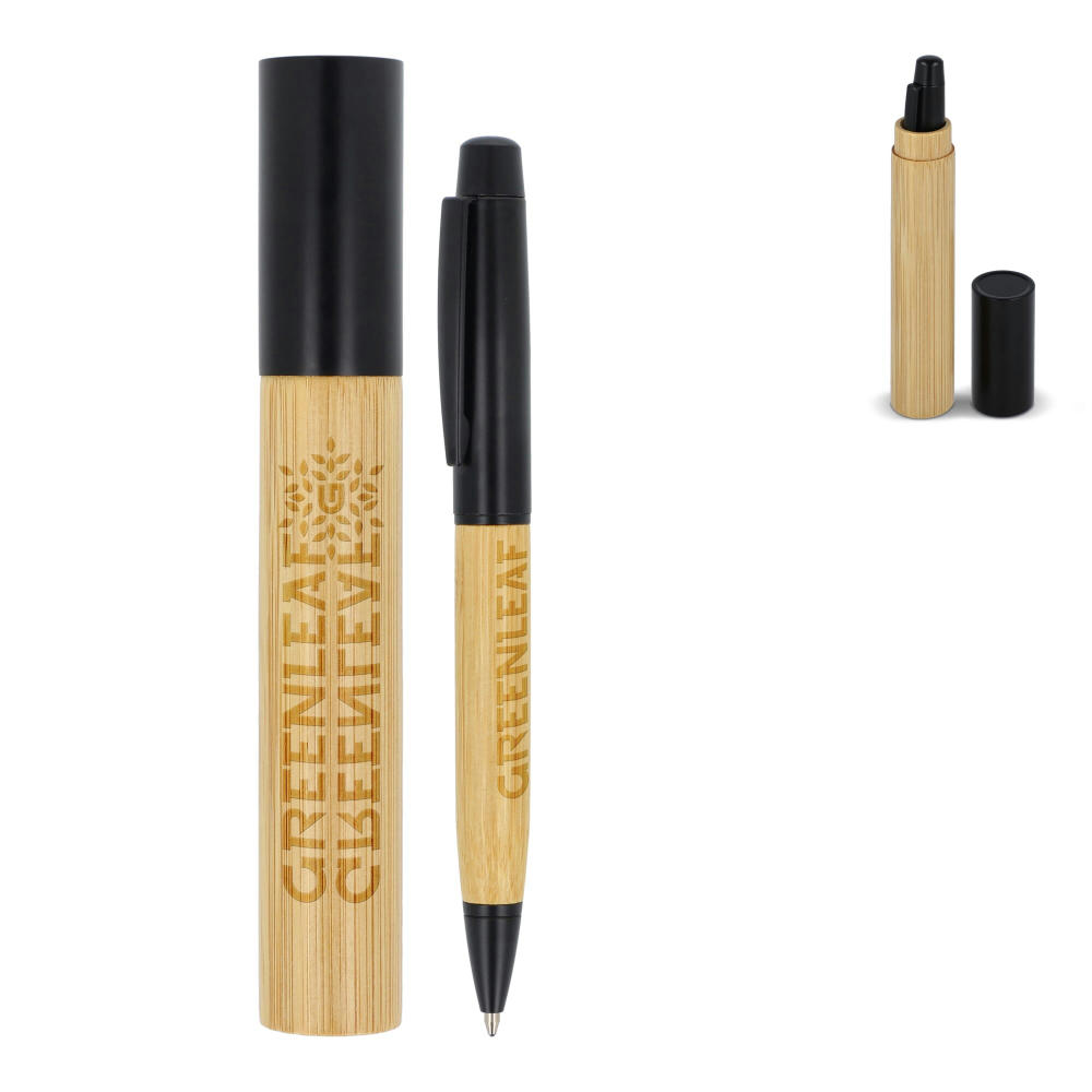 Product image Metallkugelschreiber Bambus in Tube Werbeartikel