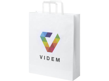 Product image Kraftpapiertasche 80-90 g/m² mit flachen Griffen – 32 × 12 × 40 cm Werbeartikel