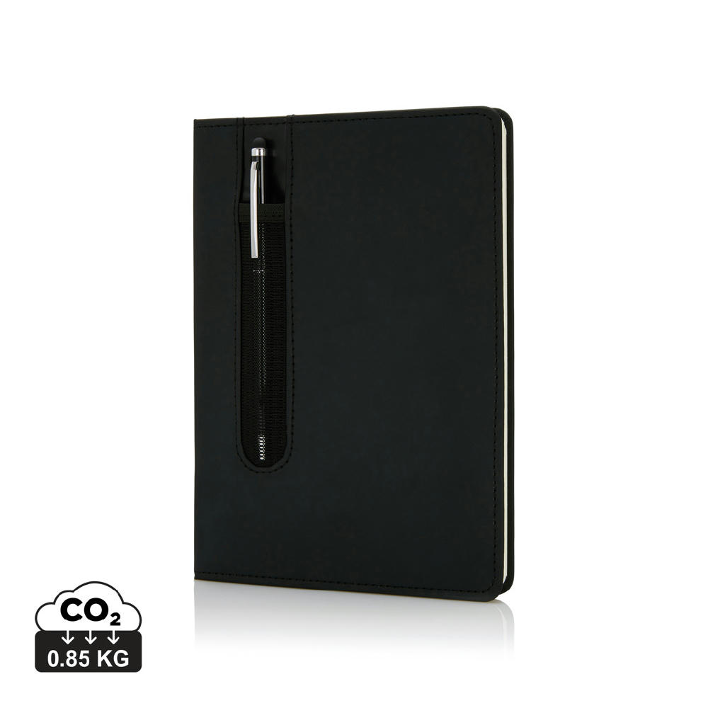 Product image Basic Hardcover PU A5 Notizbuch mit Stylus-Stift Werbeartikel
