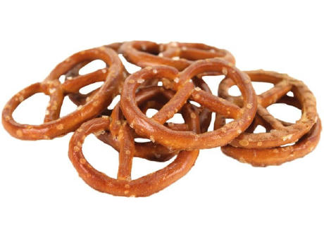 Mini Salzbrezeln Werbetüte,   10 g, Inhalt: Mini Salzbrezeln bedrucken