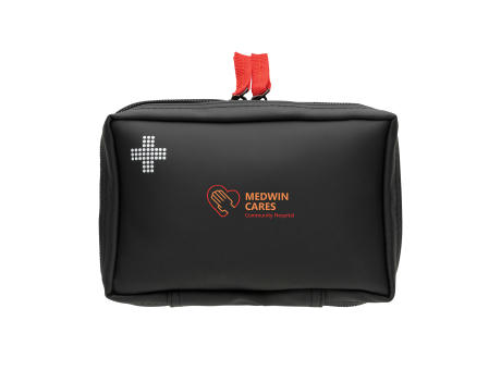 Erste-Hilfe-Set in RCS recycelter Nubuk-PU Tasche Werbeartikel