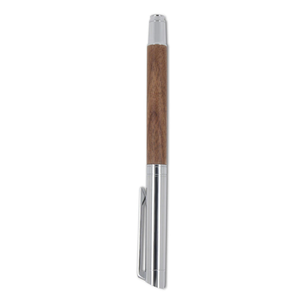 Set Kugelschreiber und Rollerball aus Metall Nussbaumholz in Geschenkbox Werbeartikel