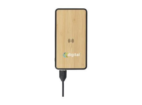 Boru Bamboo RCS Recycled ABS Powerbank Wireless Charger bedrucken