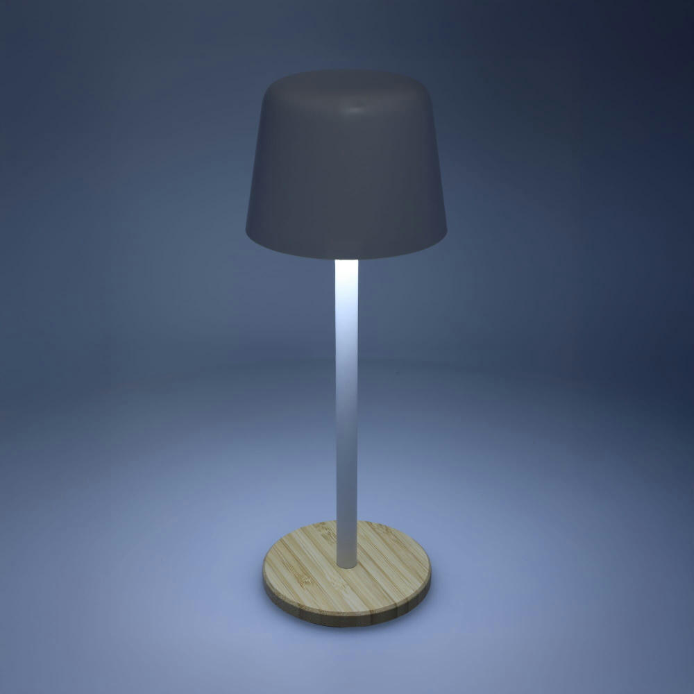 Solis Dimmbare Tischlampe mit Bambusfuß Werbeartikel