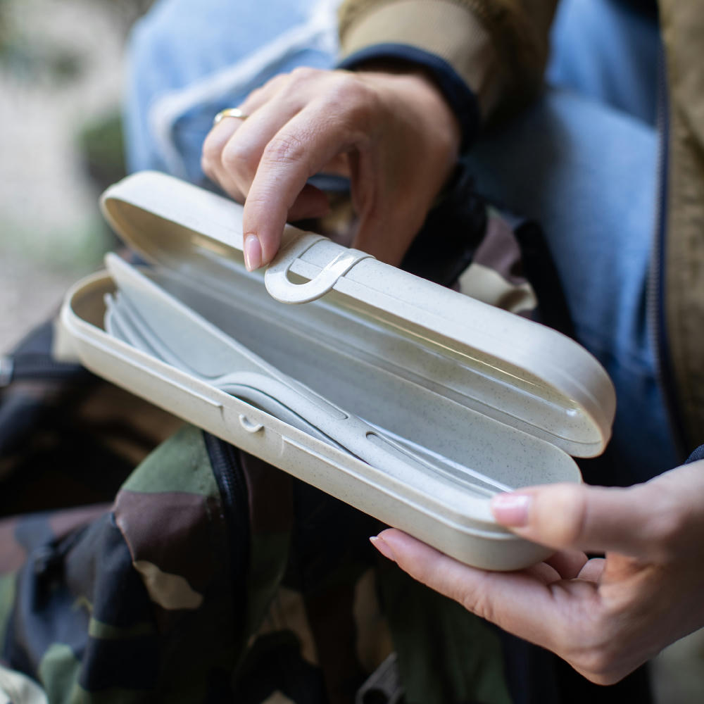 Koziol KLIKK READY Besteck Etui + Besteckset Werbeartikel
