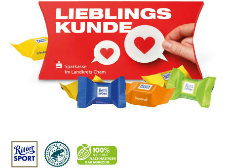 Kissenverpackung "Creative" mit Ritter SPORT Schokowürfel