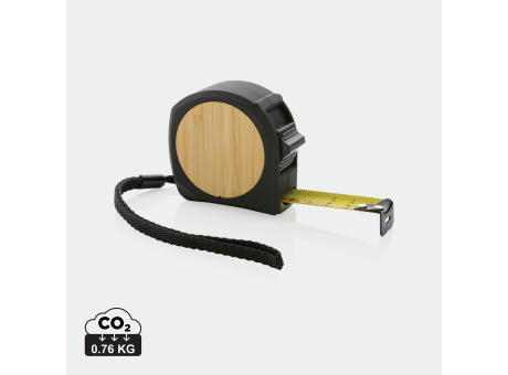 Product image 5m/19mm Maßband aus RCS recycelt. Kunststoff & Bambus Werbeartikel