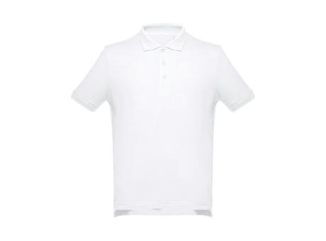 THC ADAM WH. Kurzärmeliges Poloshirt aus Baumwolle für Herren. Weiße Farbe Werbeartikel