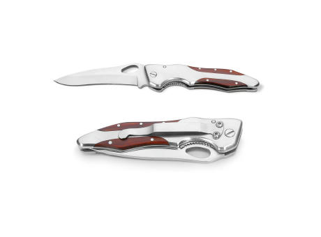 LAWRENCE. Taschenmesser aus Edelstahl und Holz Werbeartikel