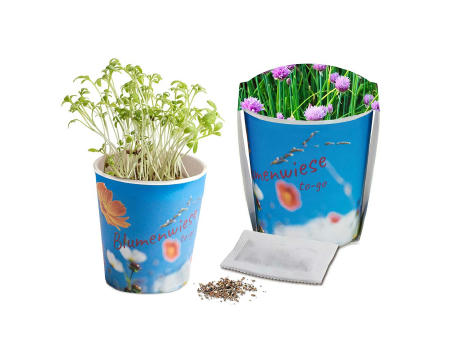Blumenwiese To-Go - Ostern - Basilikum - neutral Werbeartikel