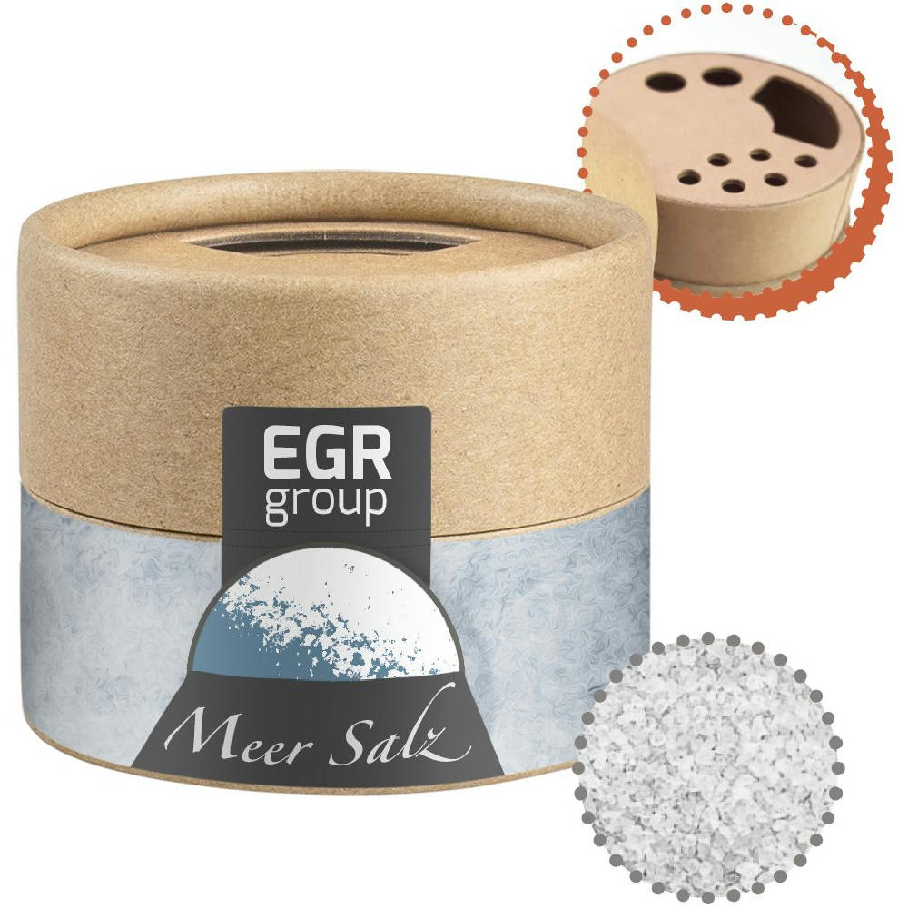 Product image Meersalz, ca. 75g, Kraftpapierstreuer Mini Werbeartikel