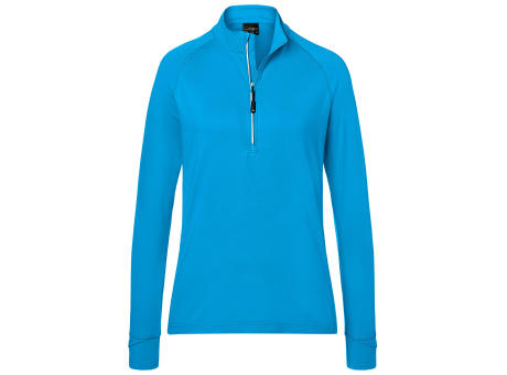 Ladies' Sports  Shirt Half-Zip - Langarm-Shirt mit Reißverschluss für Sport und Freizeit Werbeartikel