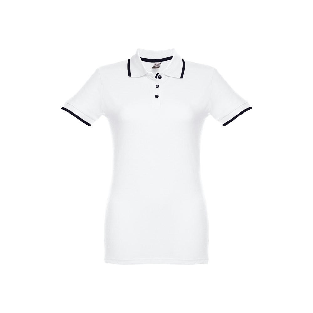 THC ROME WOMEN WH. Zweifarbiges Baumwoll-Poloshirt für Damen Werbeartikel
