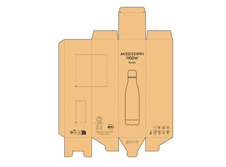Mississippi 1100W Trinkflasche recy. Edelstahl 1100 ml  Werbeartikel