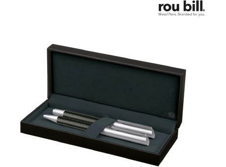 roubill Carbon  Line Set (Drehkugelschreiber+ Füllhalter) bedrucken
