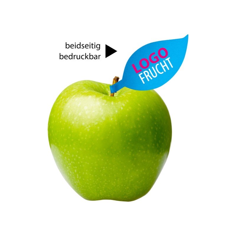 Apfel grün + Apfelblatt 4c Werbeartikel