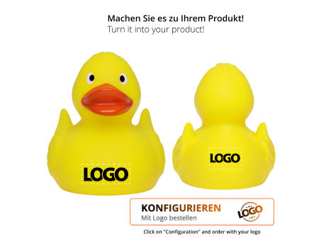 Renn-Ente, mit Metallplatte Werbeartikel