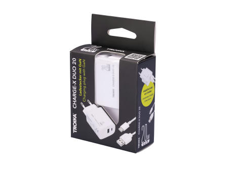 TROIKA Ladestecker CHARGE-X DUO 20 Werbeartikel