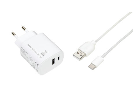 TROIKA Ladestecker CHARGE-X DUO 20 Werbeartikel