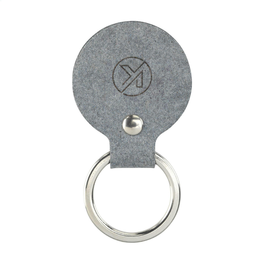 Recycled Denim Textile Keyring Round Schlüsselanhänger Werbeartikel