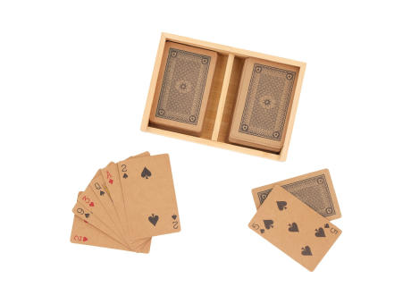 Pokerset in Bambus-Geschenkbox Werbeartikel