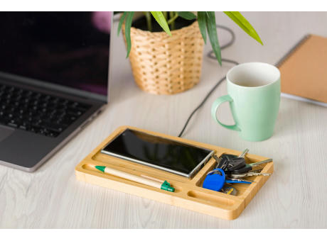 Schreibtisch-Organizer aus Bambus Faye Werbeartikel