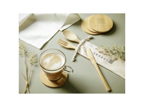 Bamboo Coaster Set Untersetzern Werbeartikel