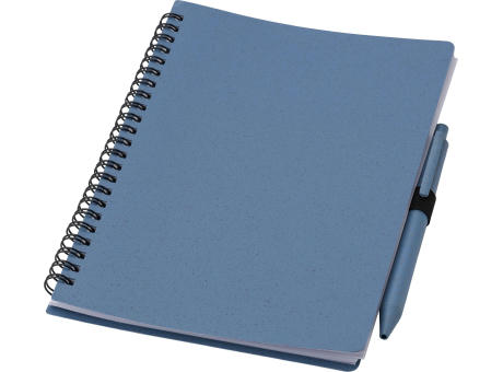 Notizbuch und Kugelschreiber aus Weizenstroh Massimo Werbeartikel