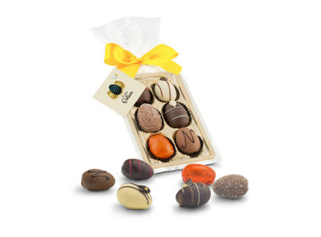 Geschenkartikel / Präsentartikel: Schokoladen-Pralineneier, 6 Stück, 125 g Werbeartikel
