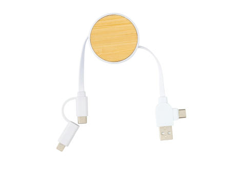 Ontario ausziehb. 6-in-1 Kabel aus RCS recyceltem Kunststoff Werbeartikel