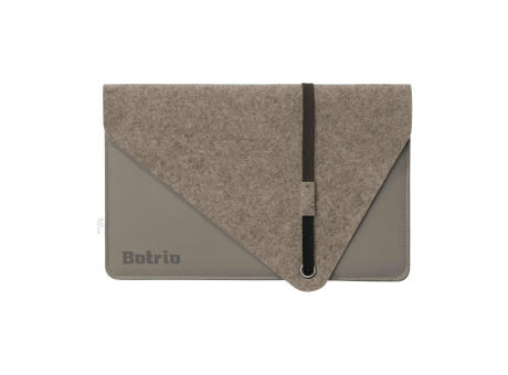 Recycled Felt & Apple Leather Laptop Sleeve 15/16" Werbeartikel