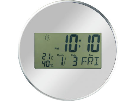 Product image Verspiegelte Wanduhr mit Digitaldisplay Werbeartikel