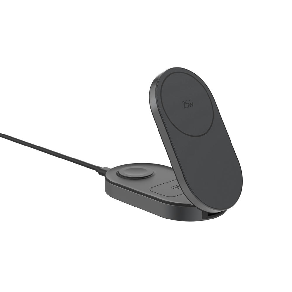 Quantum Ultra-Fast 3-in-1 25W faltbarer Wireless Charger Werbeartikel