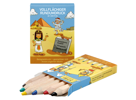 JUMBO Buntstifte, 6er Set, inkl. individueller Rundumdruck Werbeartikel