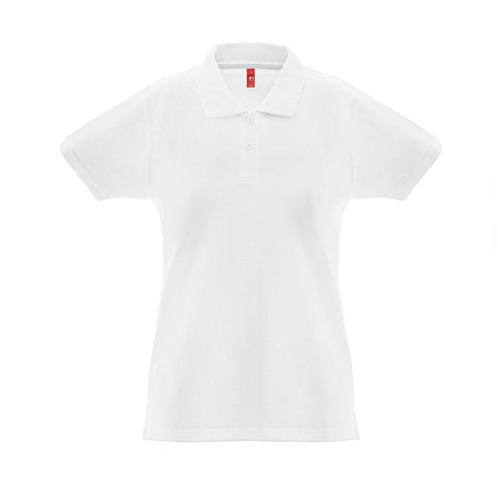 THC MONACO WOMEN WH. Kurzarm-Poloshirt für Damen aus kardierter Baumwolle Werbeartikel