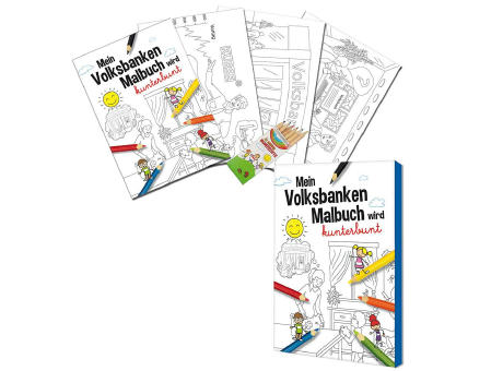 Malbuch / Mal-Set A6 - Sparkassen - Malset neutral Werbeartikel