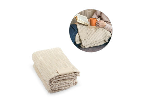 Product image CELINE. Decke aus recyceltem Polyester (100 % rPET) mit einem Aufnäher zur individuellen Veredelung Werbeartikel