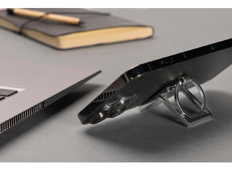 Schlüsselanhänger&Telefonständer aus RCS rec. Zinklegierung bedrucken