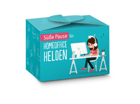 Geschenkartikel / Präsentartikel: Lindt süße Pause fürs Home-Office, 5 Lindorkugeln für Ihre Mitarbeiter (ca. 75 g) bedrucken