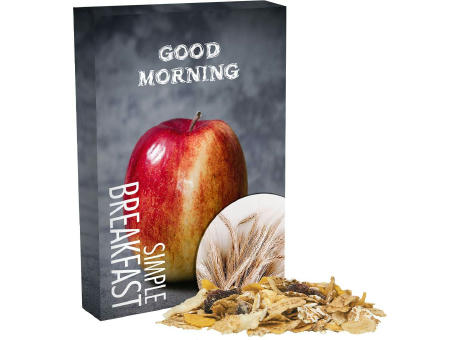 Müsli Apfel-Cranberry, ca. 60g, Faltschachtel Werbeartikel