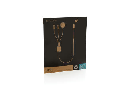 Terra RCS rPET 6-in-1-Ladekabel mit Uhrenladegerät Werbeartikel