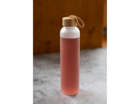 Glasflasche "Bamboo" 750 ml, Frosted Werbeartikel