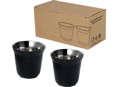 Product image Duo 80 ml RCS-zertifiziertes Espressotassen Set aus Edelstahl  bedrucken