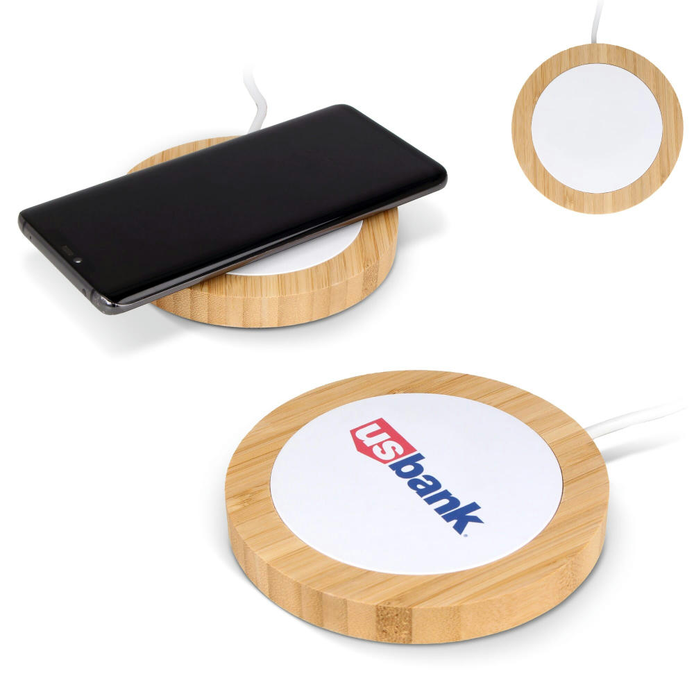 Product image Drahtloses Ladegerät Bambus & RABS 15W Werbeartikel