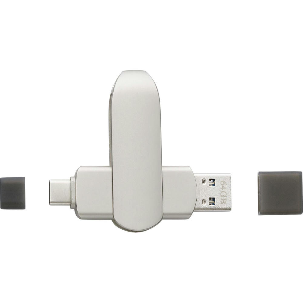 USB-Stick aus verzinkter Oberfläche Harlow Werbeartikel