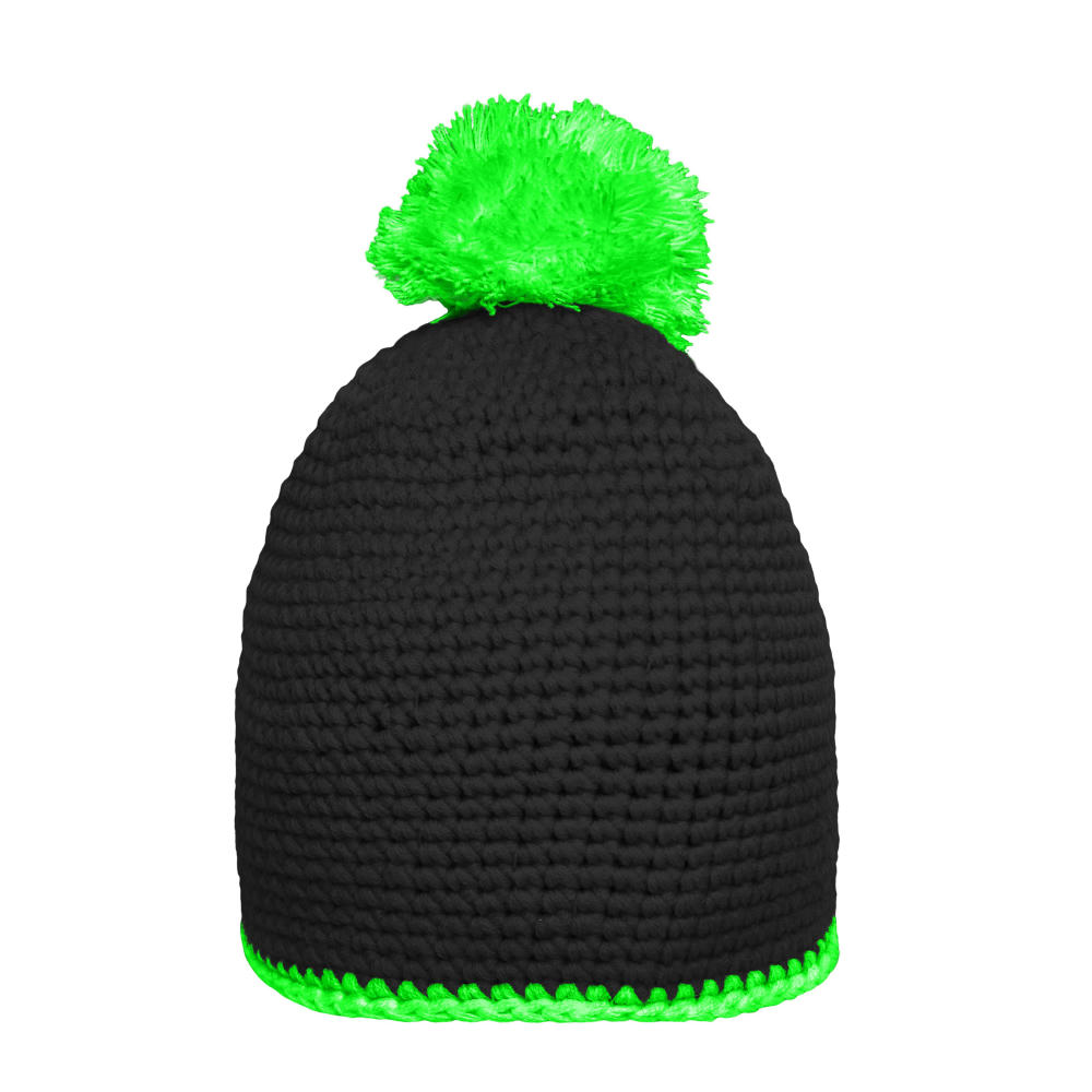 Product image Pompon Hat with Contrast Stripe - Häkelmütze mit Kontrastrand und Pompon Werbeartikel