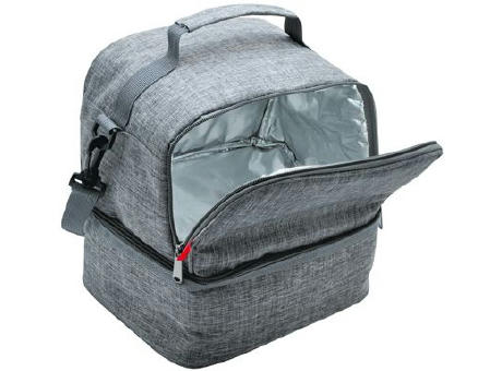 Isotherme Bento-Lunchbag 'Uji', aus RPET, grau meliert Werbeartikel